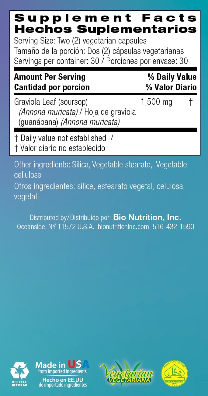 Bio Nutrition Graviola, cápsulas listas para incluir en tu rutina diaria