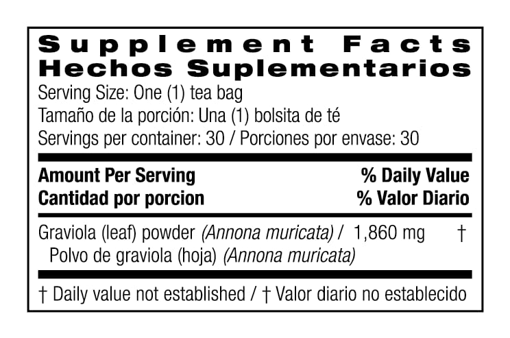 Bio Nutrition Graviola Tea: bolsas listas para infusionar en cualquier momento.