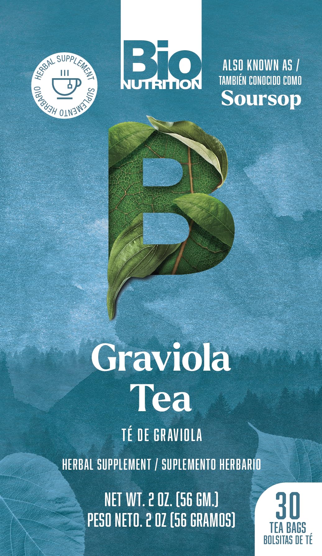 Bio Nutrition Graviola Tea: preparación rápida en una taza caliente.