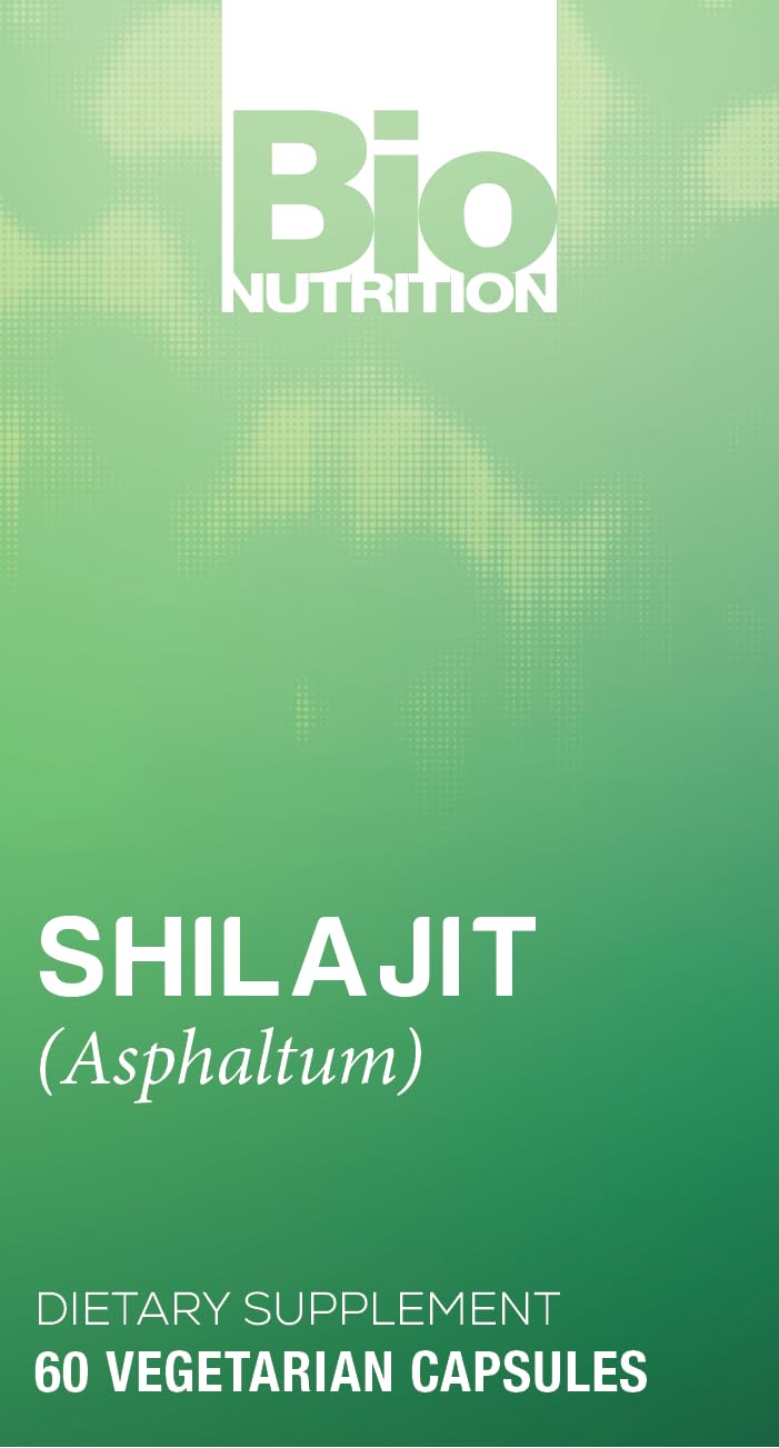 Bio Nutrition Shilajit bote cápsulas, opción vegetariana para hábitos saludables.