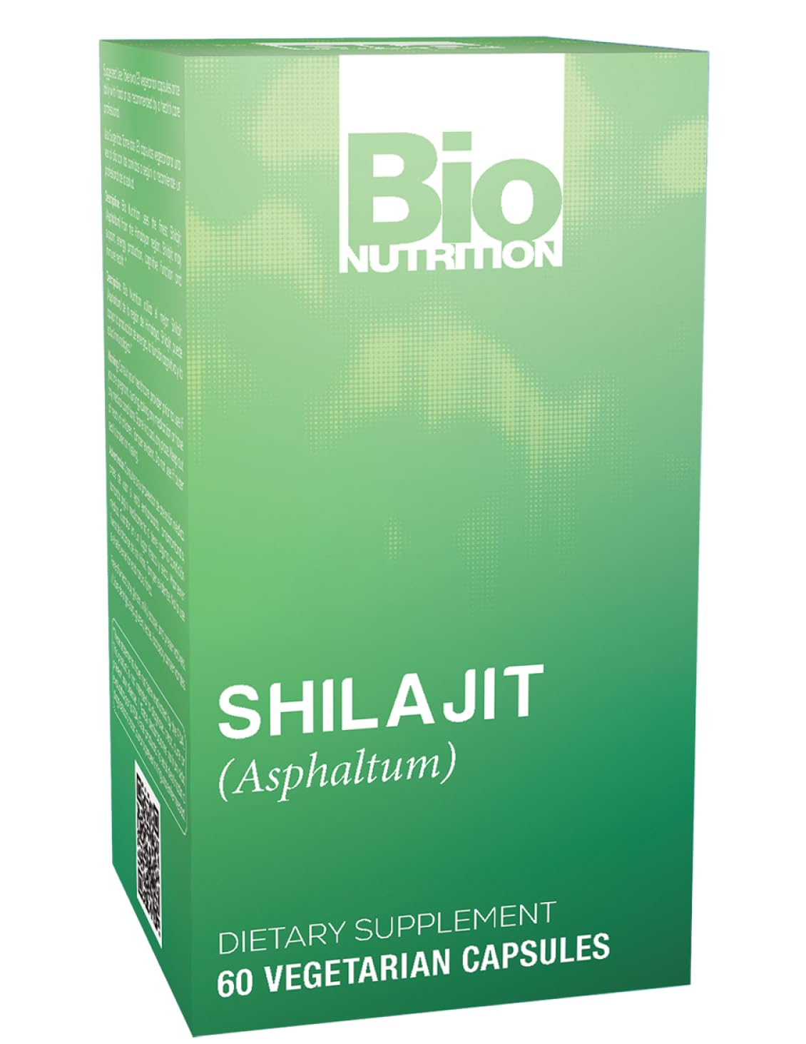Bio Nutrition Shilajit, frasco de cápsulas de 500 mg, posible apoyo a la energía diaria.
