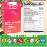 Bio Nutrition tabletas de presión arterial, vista frontal de la botella para uso diario