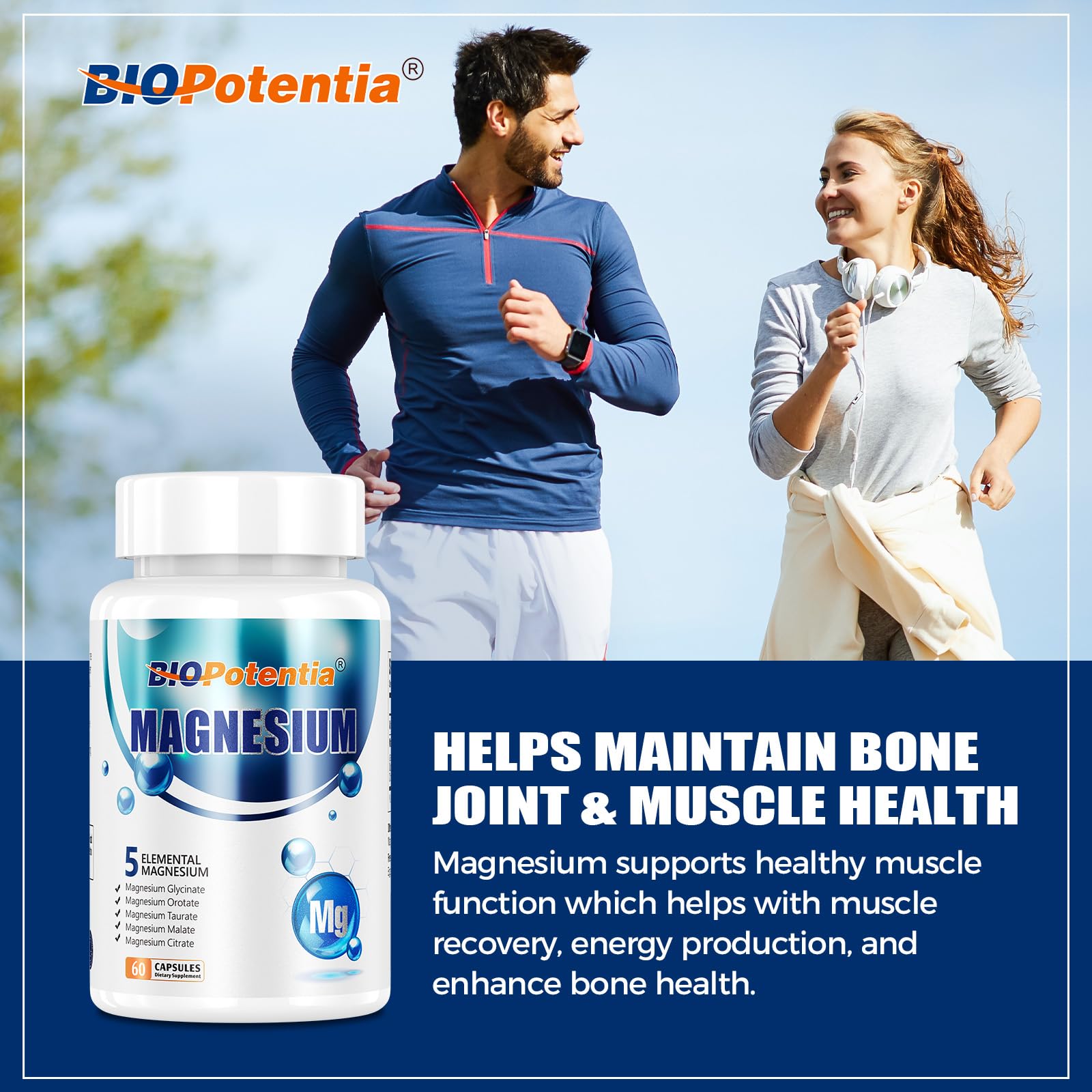 BIO POTENTIA Magnesium Complex uso diario recomendado para bienestar general