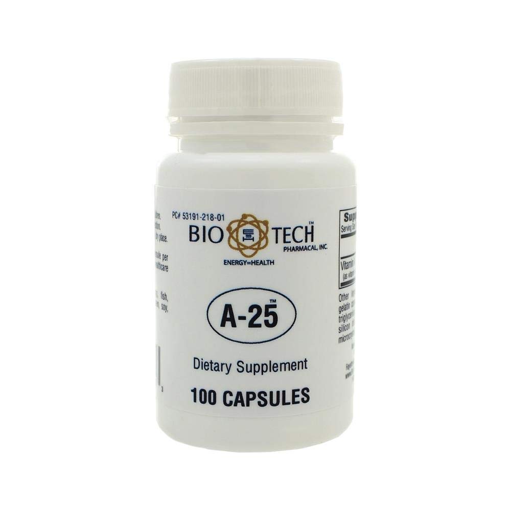 Bio-Tech Pharmacal A-25 Vitamina A 25.000 UI en cápsulas para apoyo nutricional diario