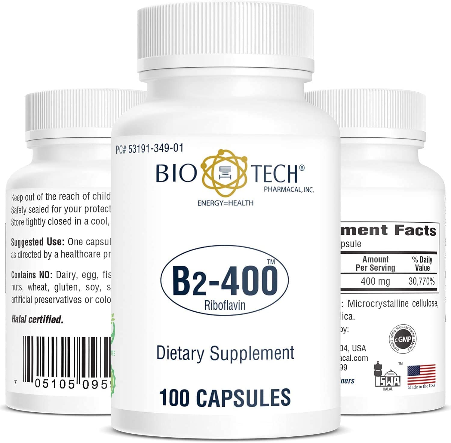 Bio-Tech Pharmacal B2-400: cápsulas para apoyar concentración y energía