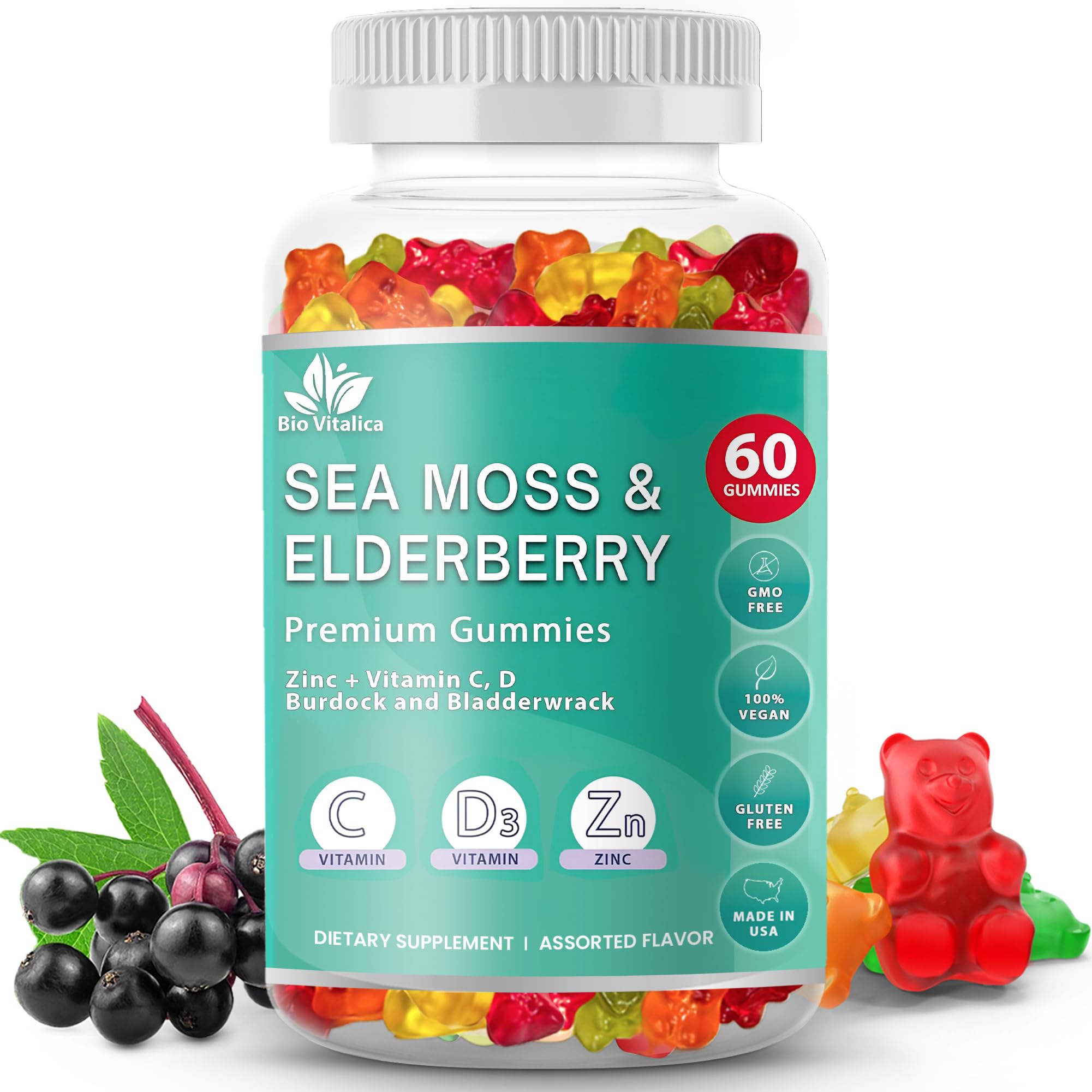 BIO VITALICA empaque de gomitas de musgo marino para facilitar la ingesta diaria