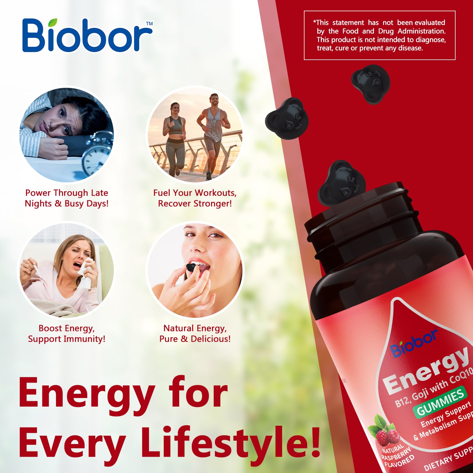 Biobor botella: envase visible que facilita contar las gomitas.