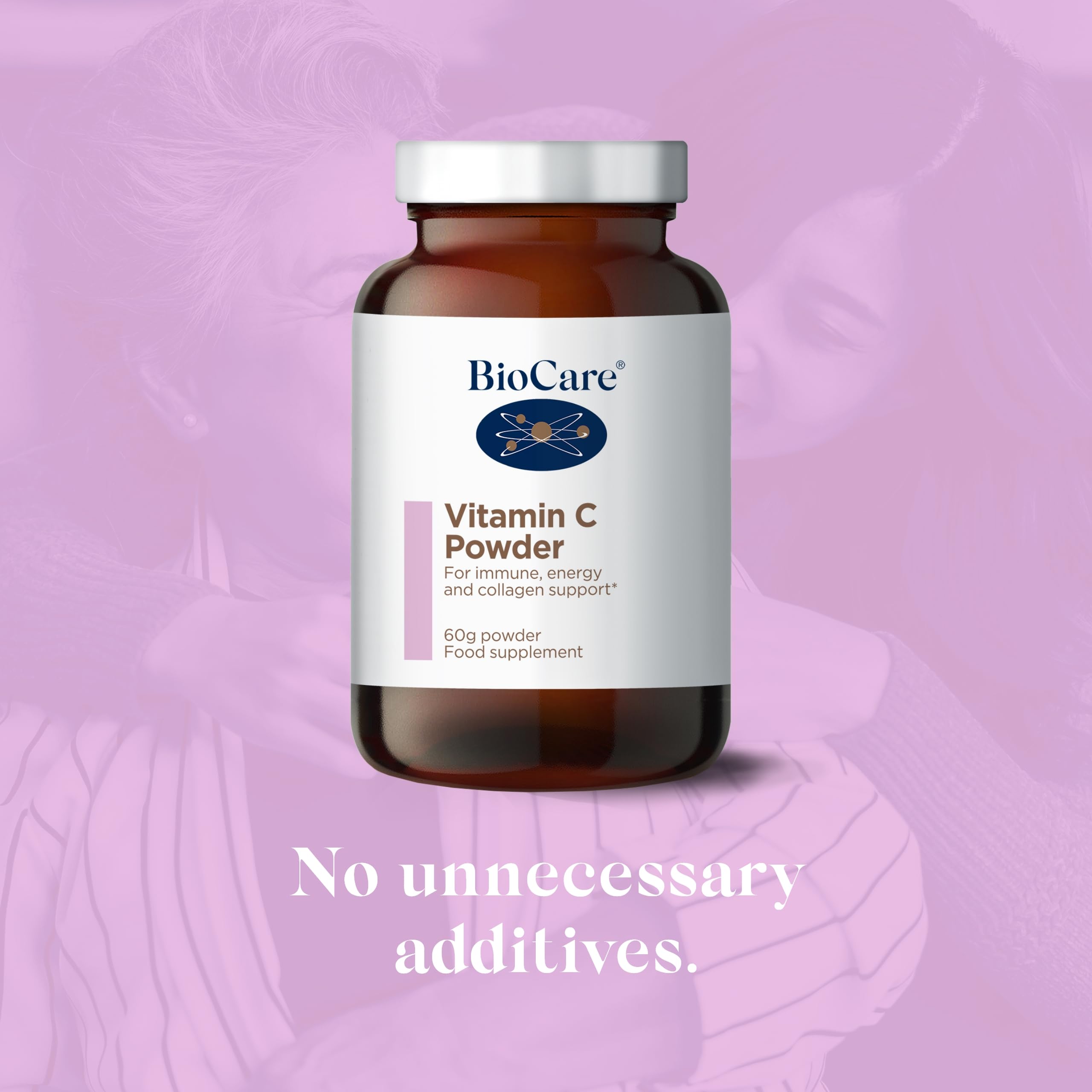 BIOCARE Vitamina-C frasco de vidrio, almacenamiento seguro