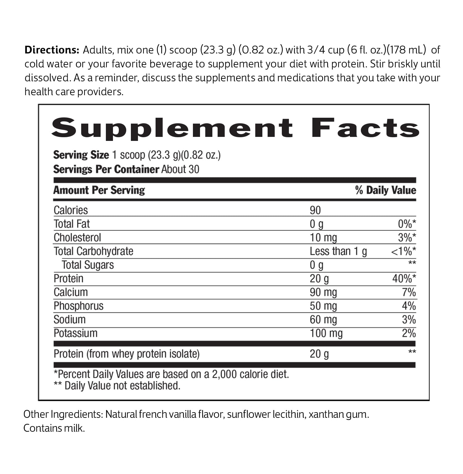 Biochem Proteína de Suero, frasco principal para almacenamiento seguro.