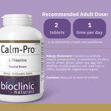 Bioclinic Naturals Calm Pro, botella con etiqueta, fácil de incorporar a tu rutina nocturna.