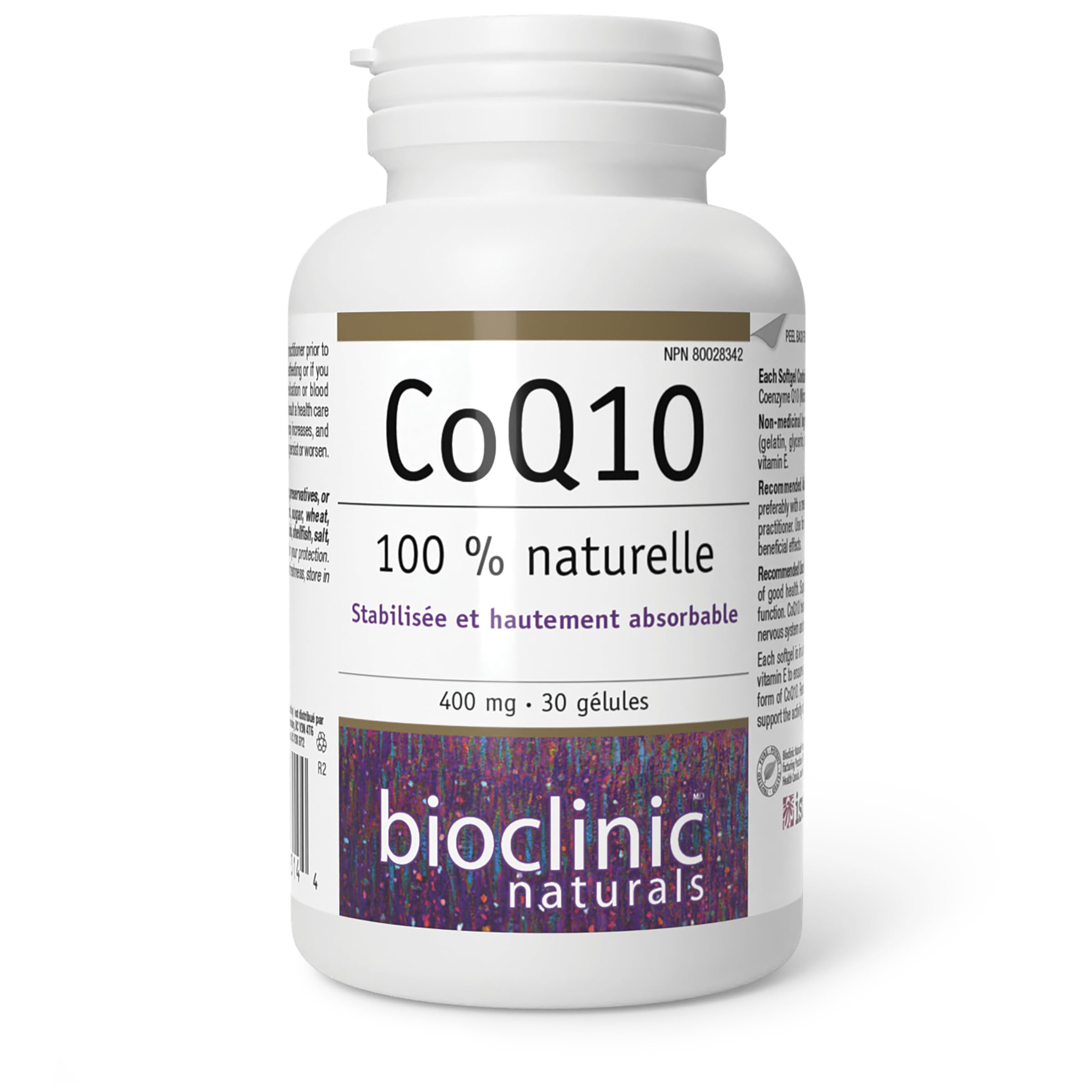CoQ10 Bioclinic Naturals con aceite de salvado de arroz para absorción estable.