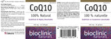 Caja exterior de Bioclinic Naturals CoQ10; presentación lista para venta.