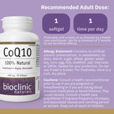 CoQ10 Bioclinic Naturals en cápsulas blandas; mejor absorción para uso diario.