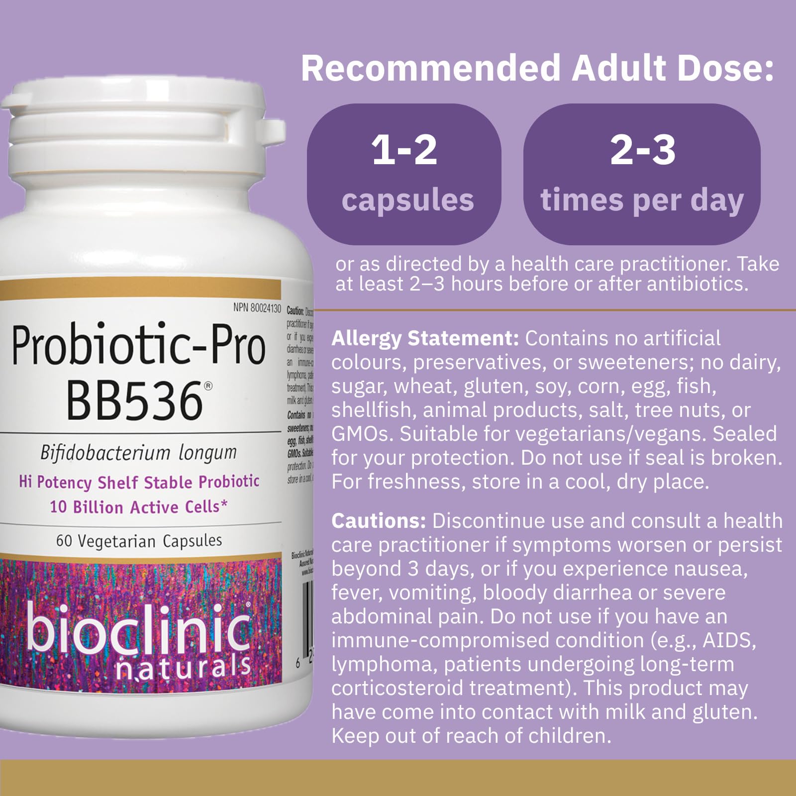 Etiqueta de Pro Bb536 con información de potencia y beneficios potenciales.