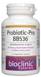 Bioclinic Naturals Pro Bb536 frasco de 60 cápsulas veganas para uso diario.