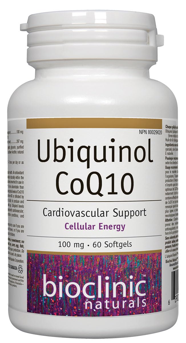 Bioclinic Naturals Ubiquinol: botella con cápsulas blandas para uso diario