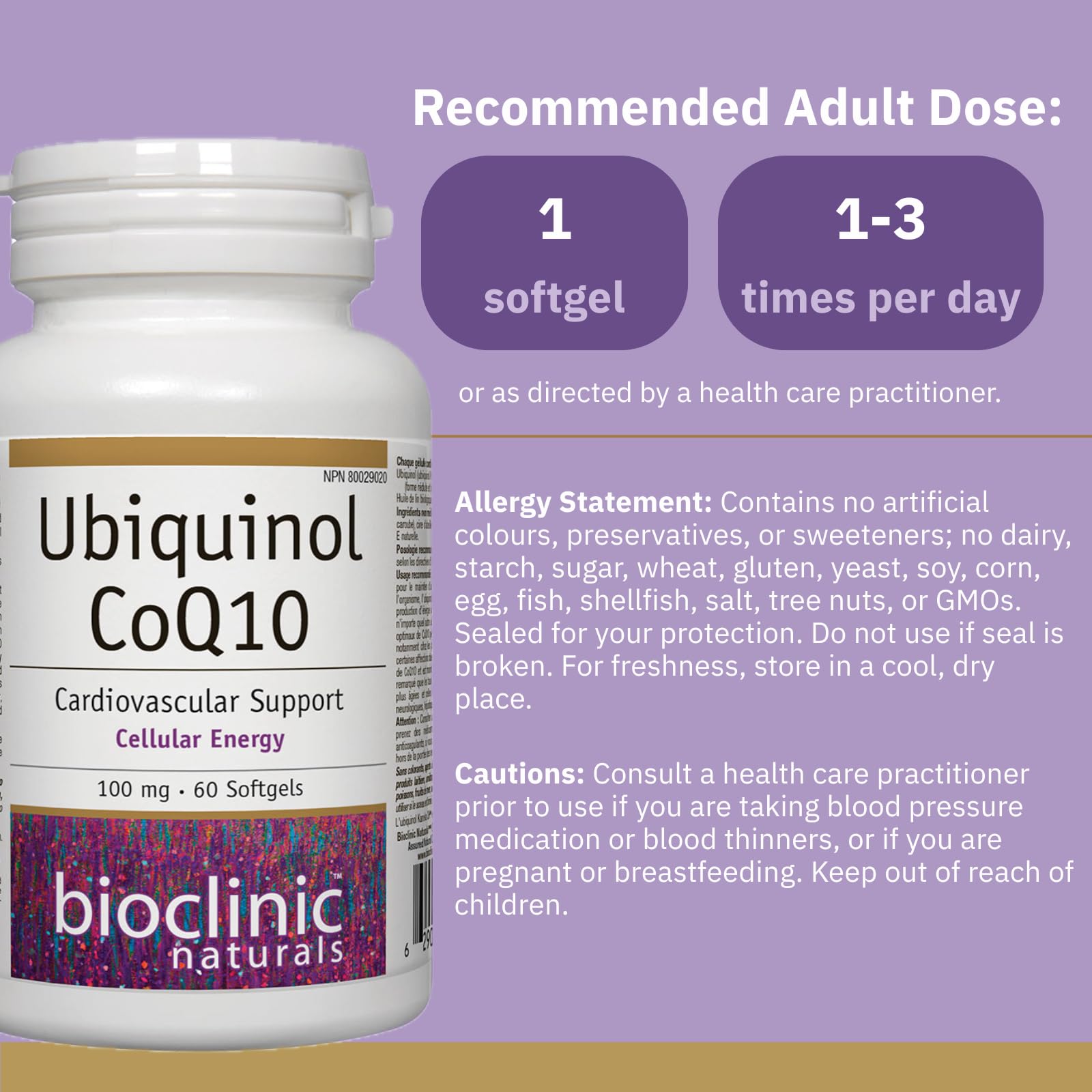 Bioclinic Naturals Ubiquinol: cápsulas blandas en primer plano para fácil consumo