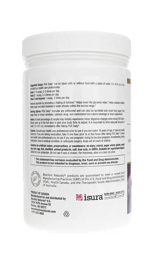 Bioclinic PGX Daily Granules 300 g, apoyo para la ingesta de fibra