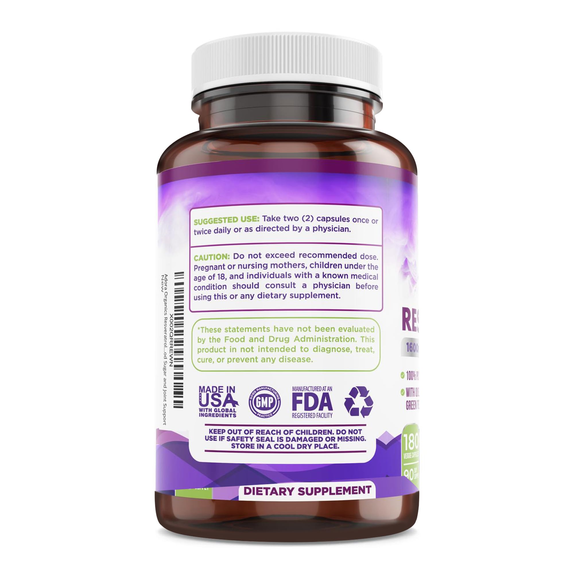 Uso diario de Biodora Resveratrol 1600mg en cápsulas para rutina