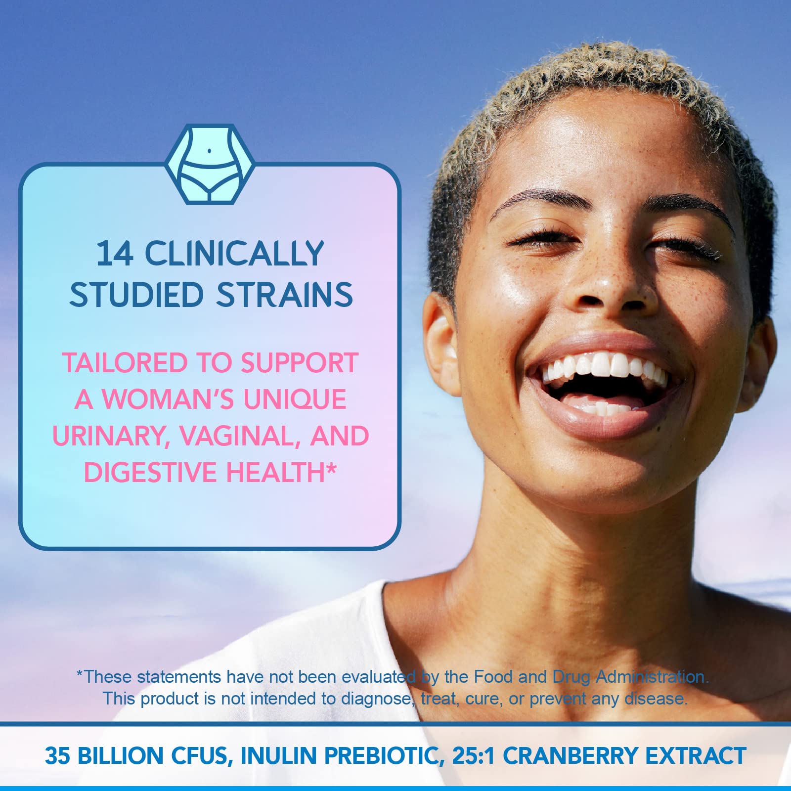 BioEmblem Beauty Probiotics prebióticos e inulina para digestión y salud urinaria