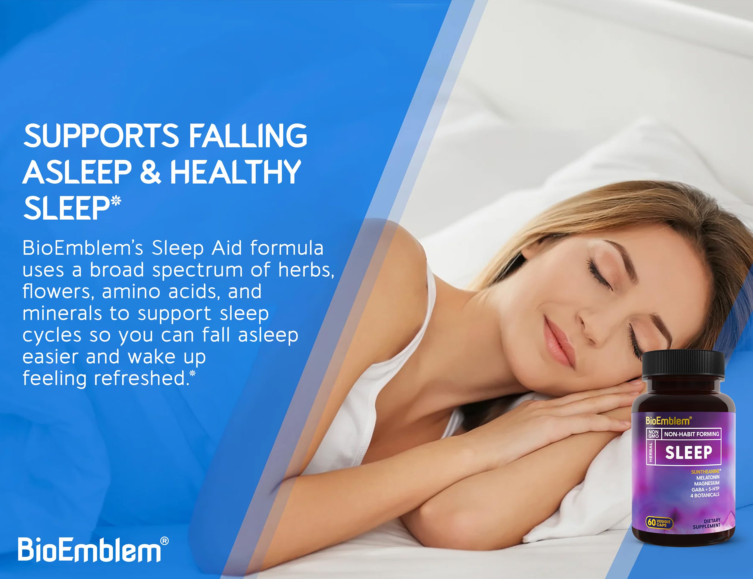 BioEmblem camomila y hierbas para favorecer la relajación nocturna.