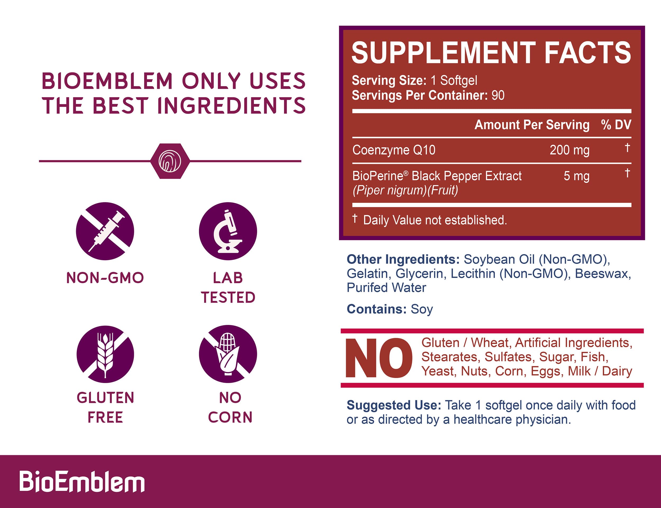 BioEmblem CoQ10, antioxidantes para inmunidad y cerebro