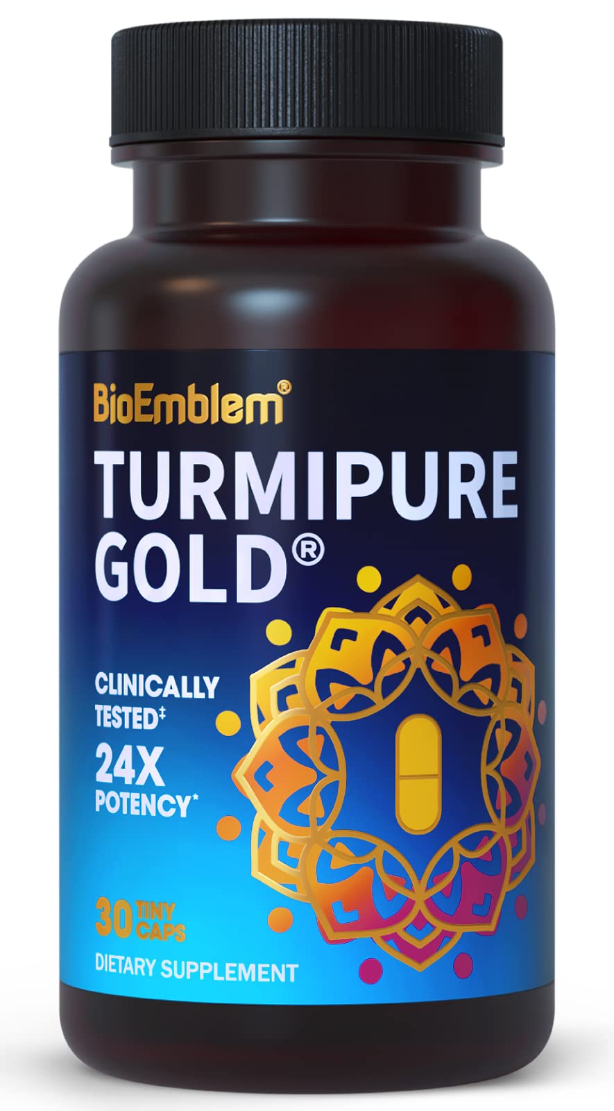 BioEmblem TurmiPure, bote de cápsulas, destaca biodisponibilidad mejorada para uso diario