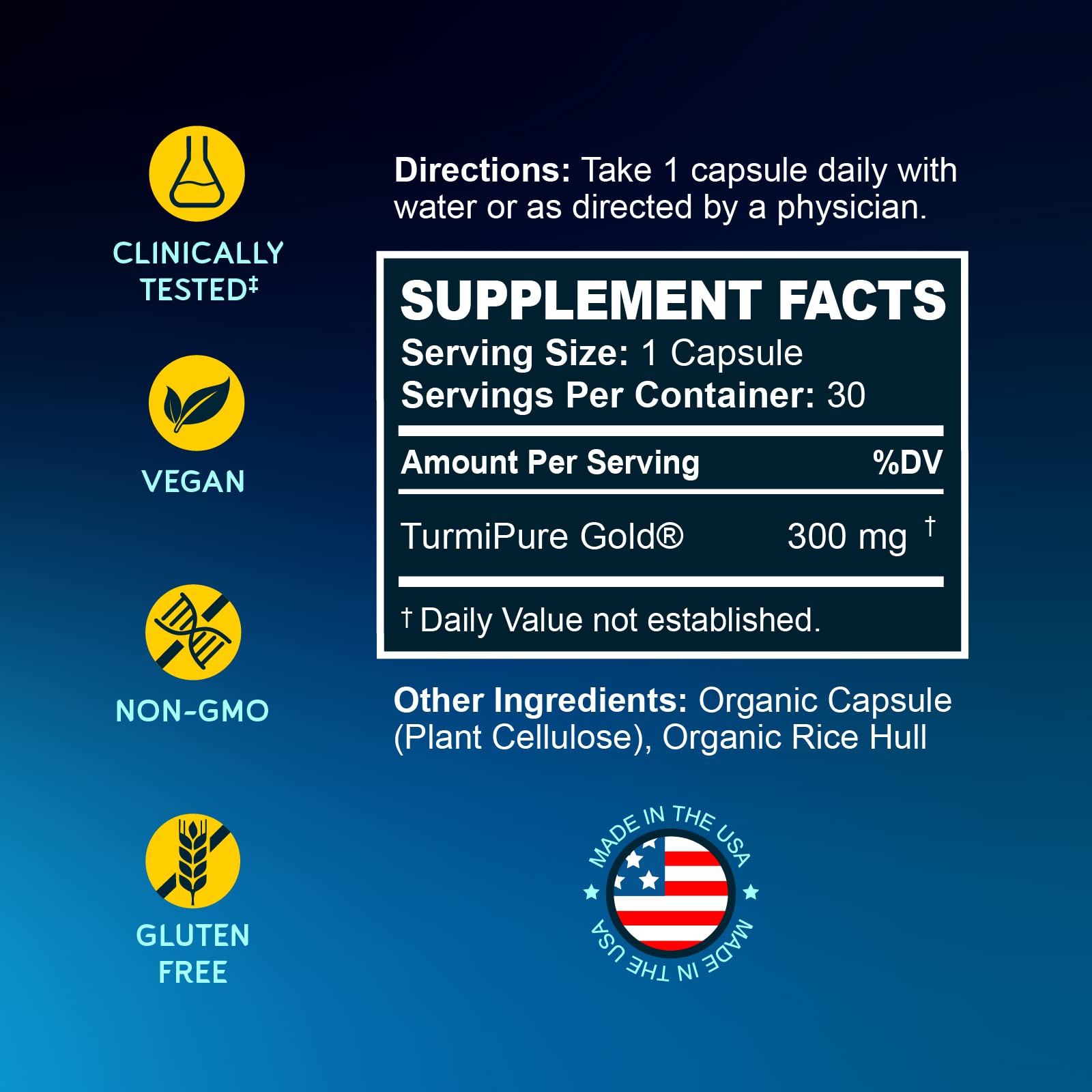 BioEmblem TurmiPure, cápsula vegana, alimentación fácil sin gluten ni aditivos