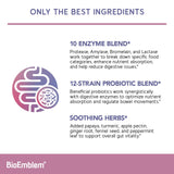 BioEmblem Digestive Enzymes: mezcla de enzimas y probióticos para energía diaria.