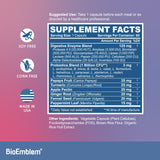 BioEmblem Digestive Enzymes: cápsulas para descomponer carbohidratos y grasas tras cada comida.
