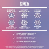 BioEmblem Digestive Enzymes: etiqueta con información de 10 enzimas para mejor absorción.