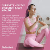 BioEmblem Digestive Enzymes: cápsulas veganas sin gluten para uso diario.