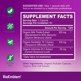 BioEmblem cápsulas de limpieza hepática con 80% silymarina
