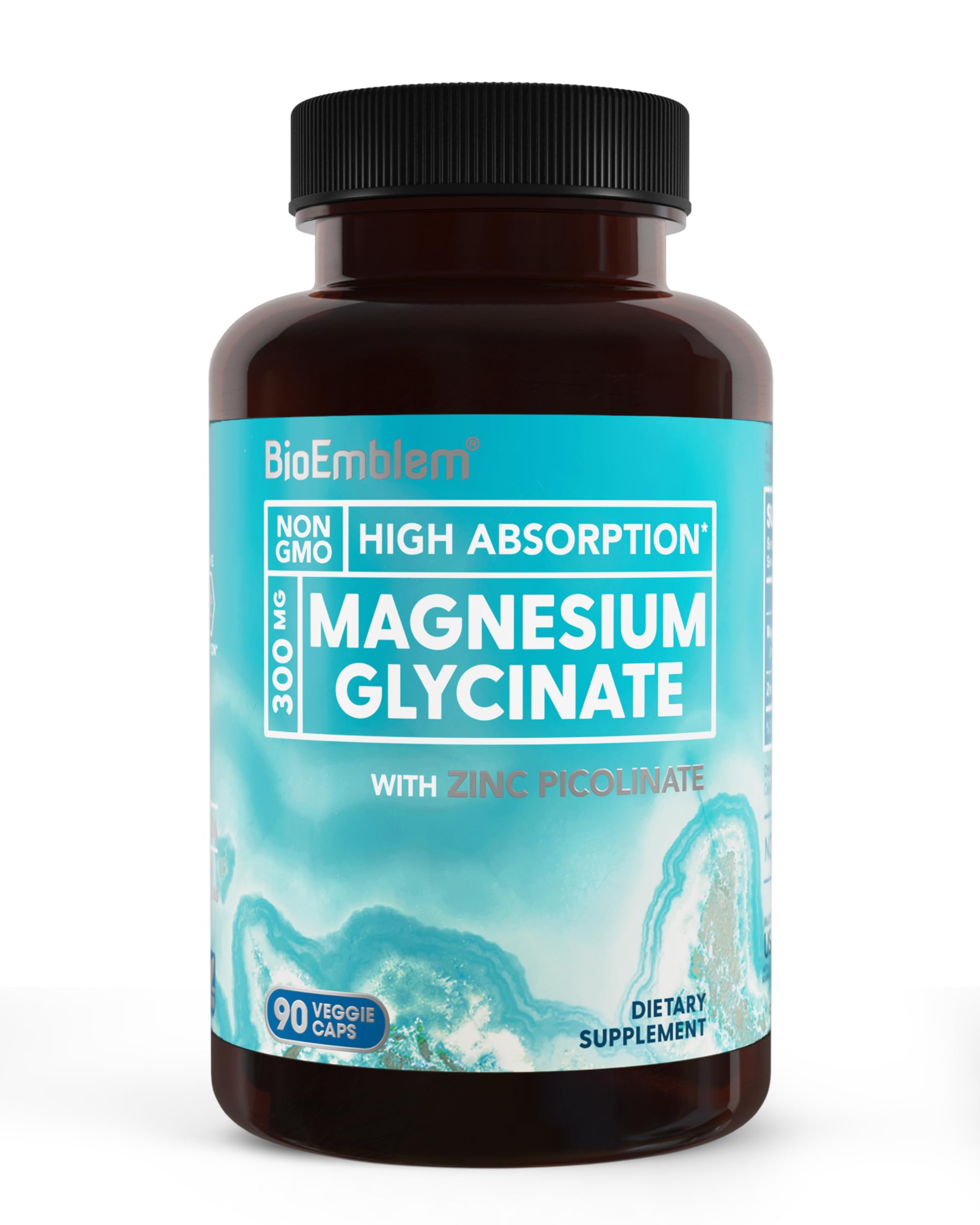 BioEmblem magnesio glicinato zinc en bote para absorción superior