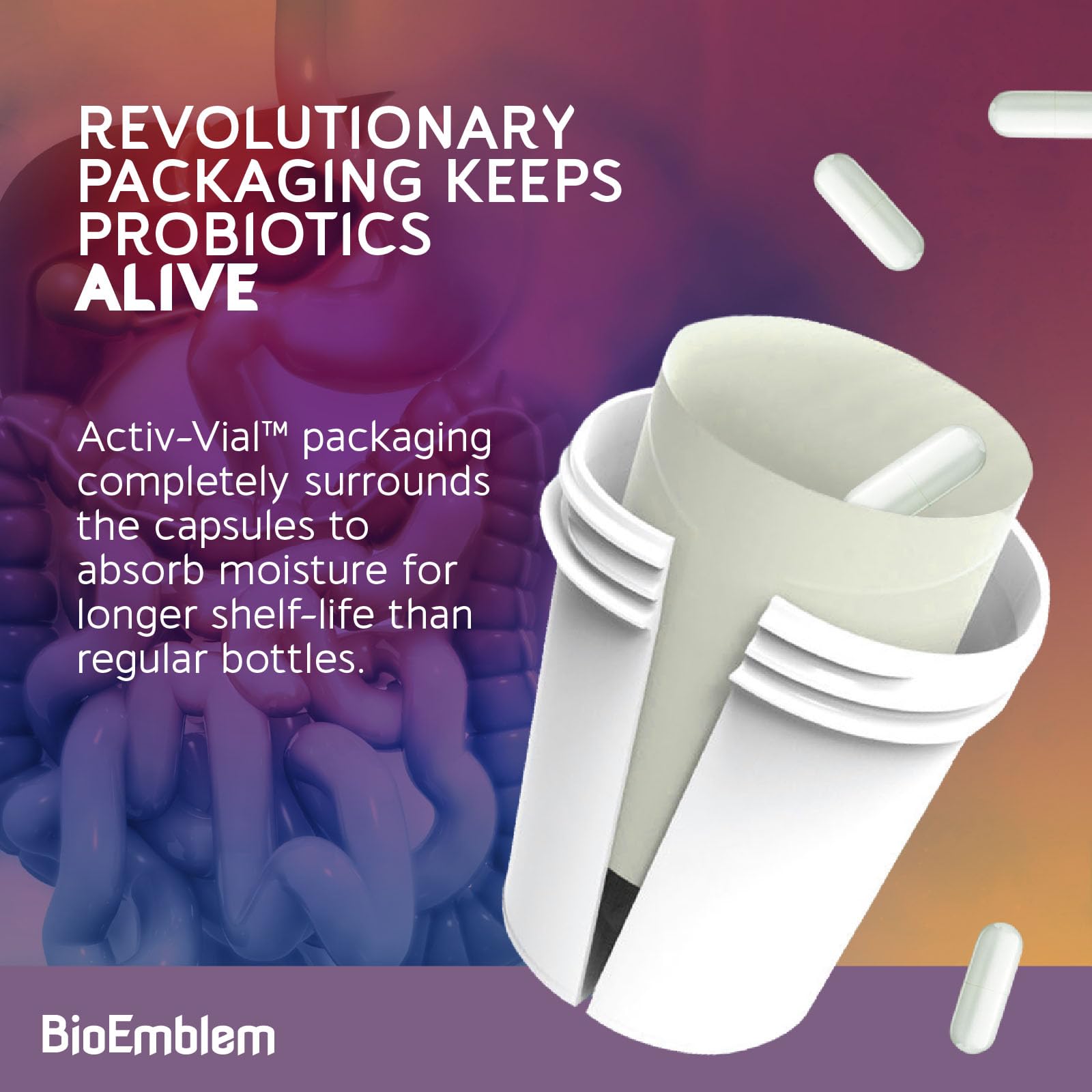 BioEmblem Probióticos: uso diario para apoyar digestión y absorción