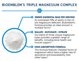BioEmblem Complejo de Magnesio Triple, detalle de cápsulas con textura suave para mayor comodidad.