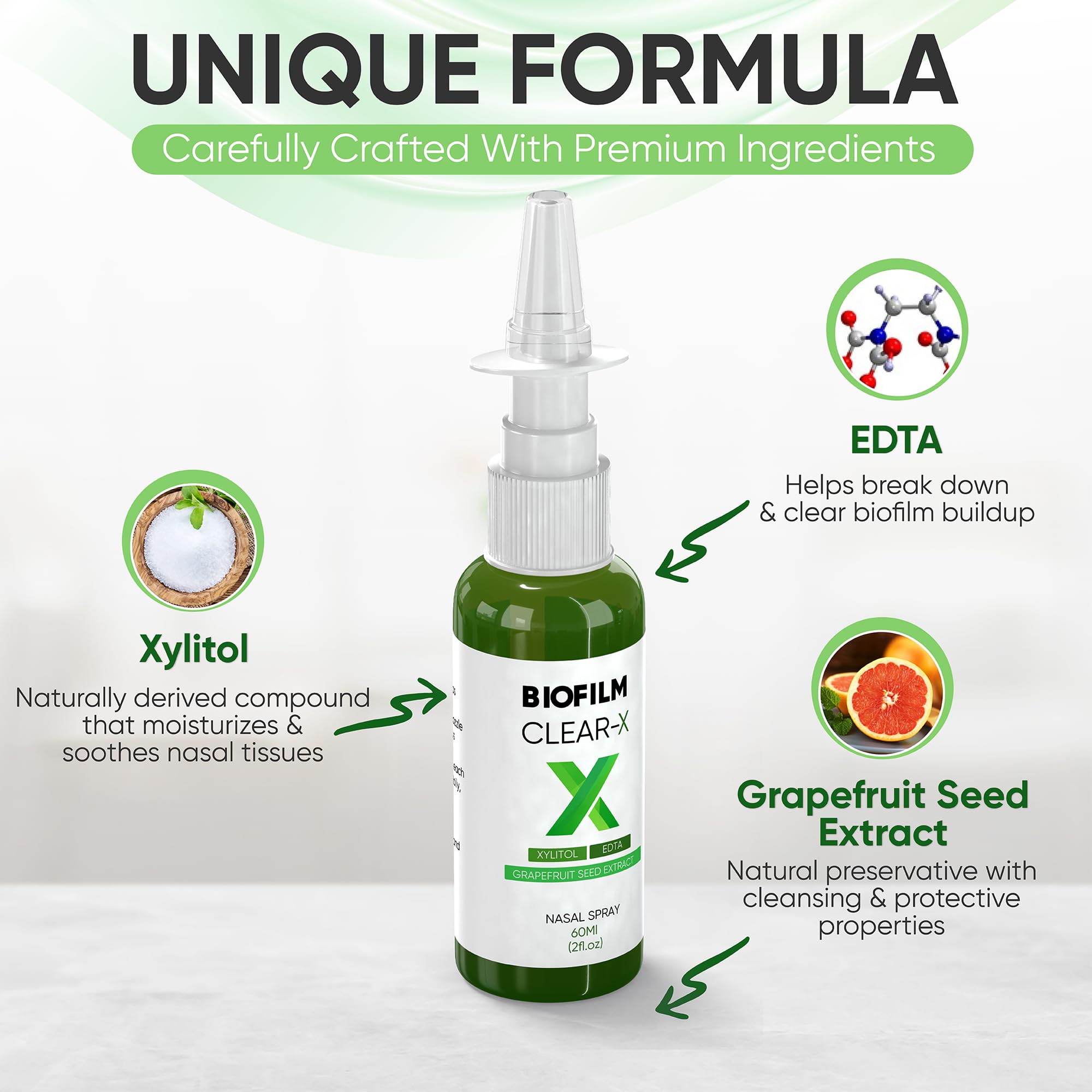 BioFilm Clear-X frasco de 60 ml listo para uso diario