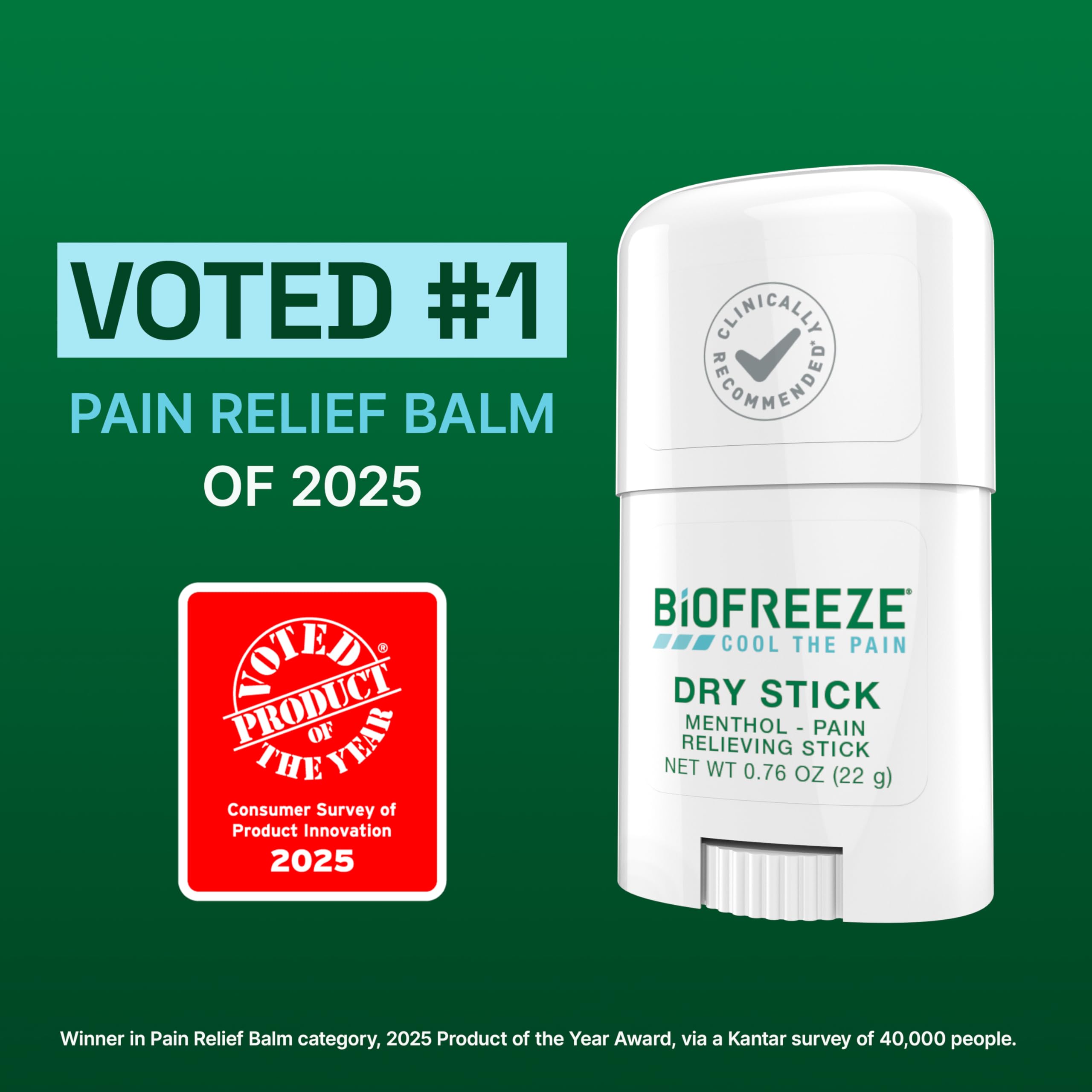Biofreeze Dry Stick aplicación-articulaciones alivio dirigido para articulaciones.