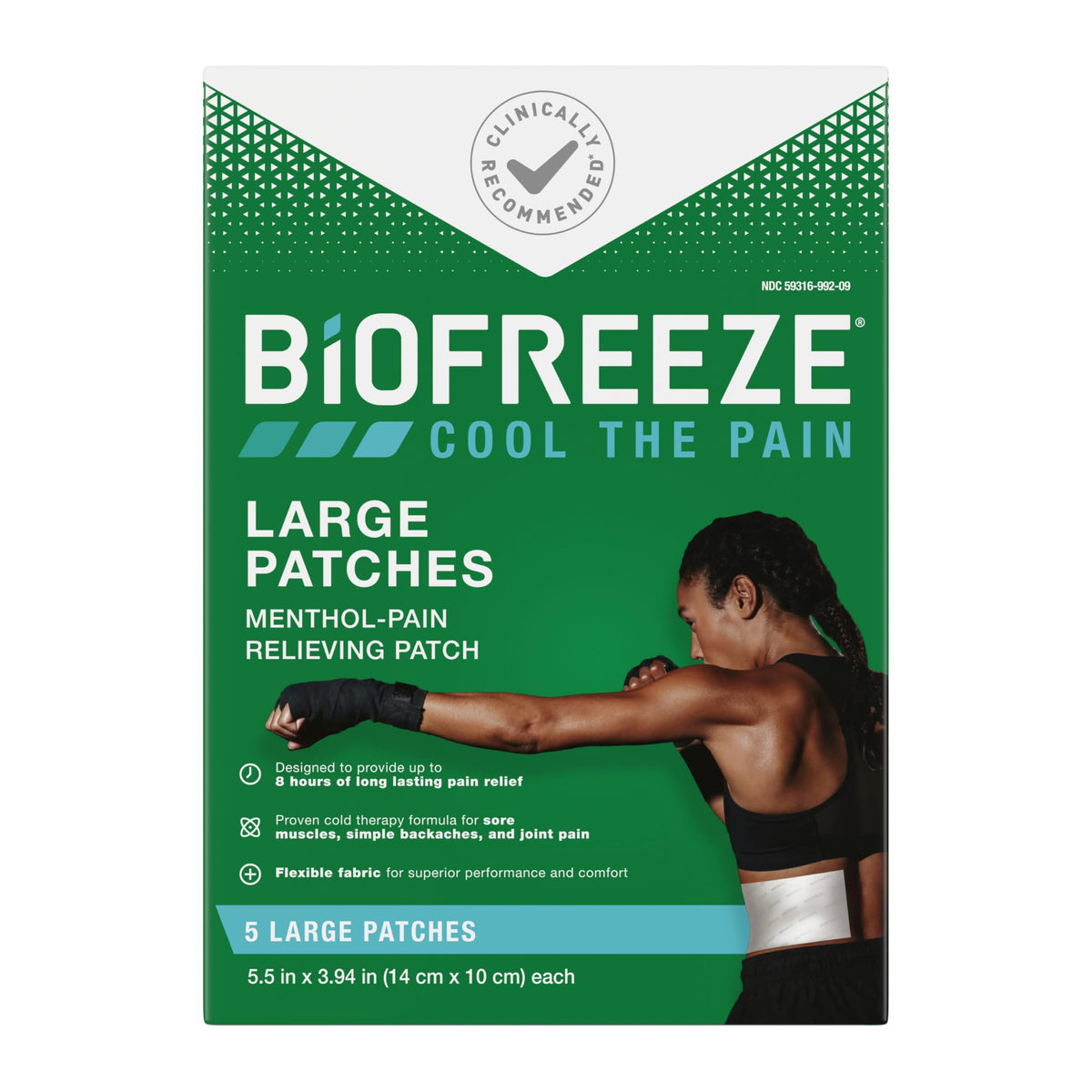 Biofreeze parches mentol alivio dolor grande en espalda y piernas