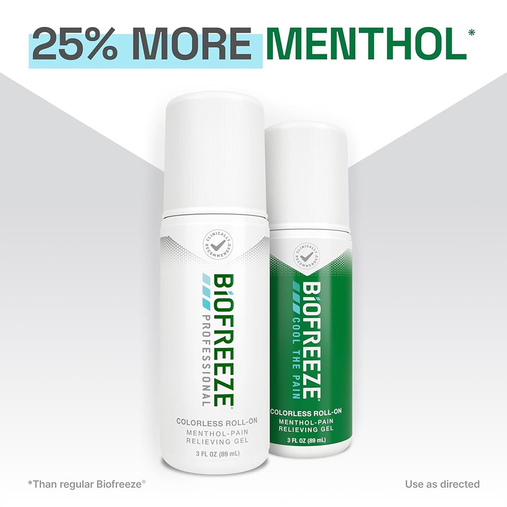 Biofreeze en el hombro; sensación de enfriamiento calmante durante la actividad.