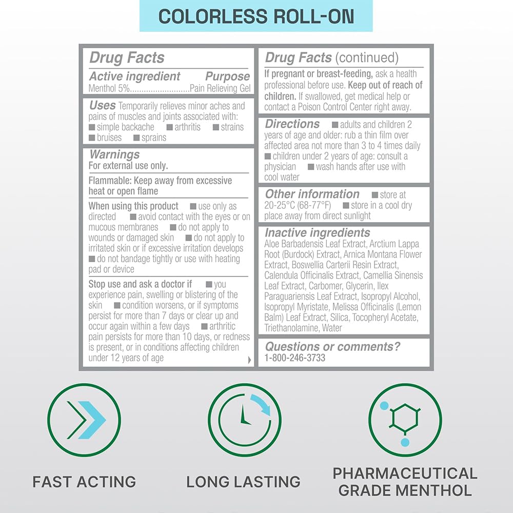 Rodillo aplicador de Biofreeze facilita la aplicación rápida y limpia.