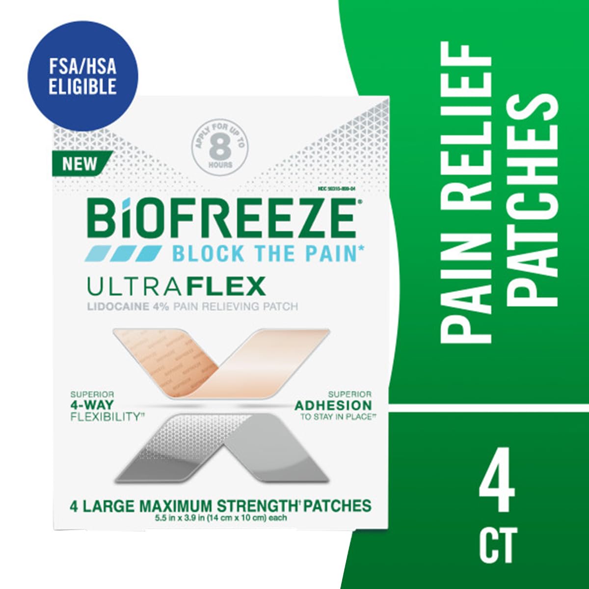 Biofreeze UltraFlex parche lidocaína: adherencia superior para evitar desprendimientos al moverse.
