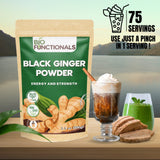 Biofunctionals: polvo de jengibre negro, origen del norte de Tailandia y aroma intenso.