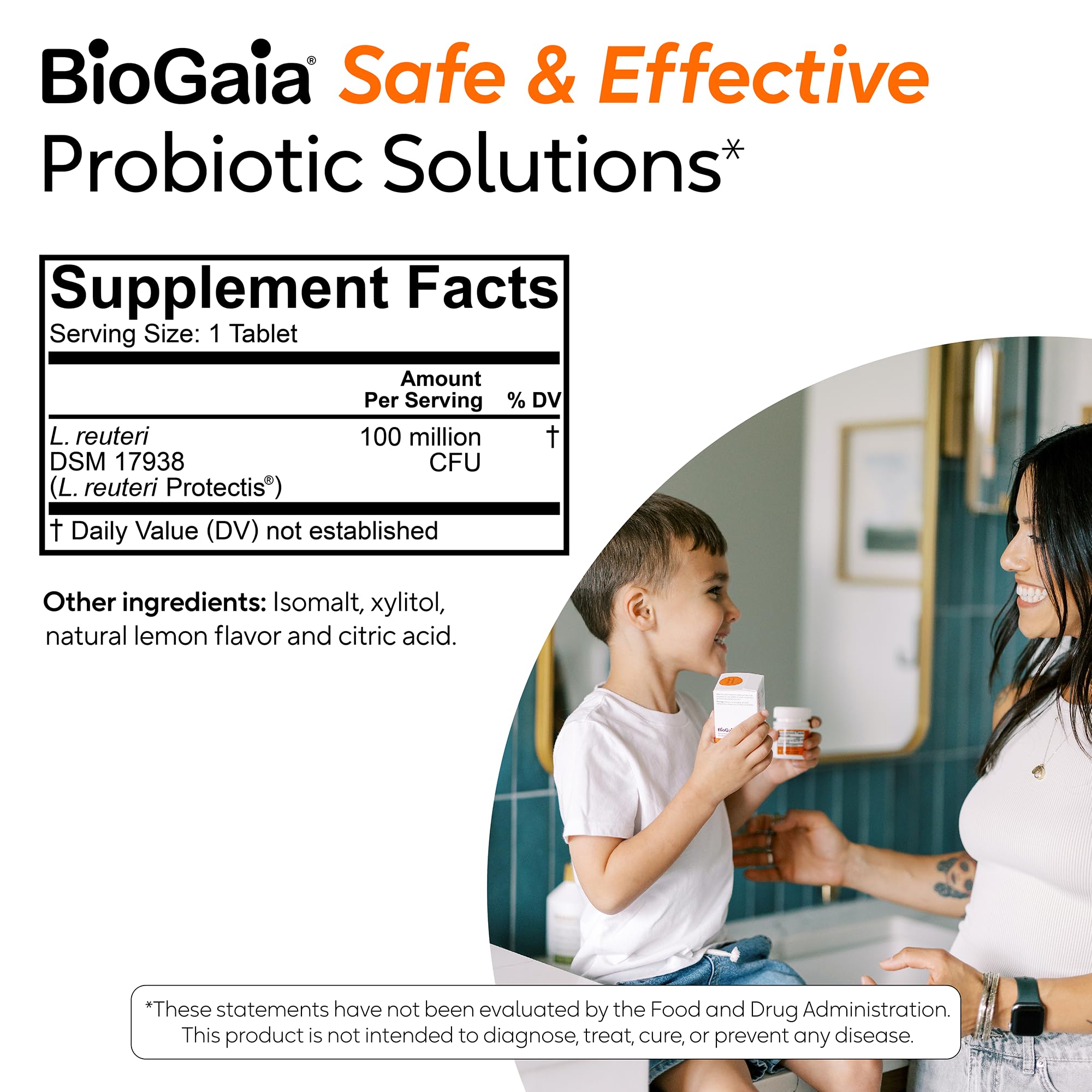 Ingredientes naturales en BioGaia Kids sin colorantes artificiales