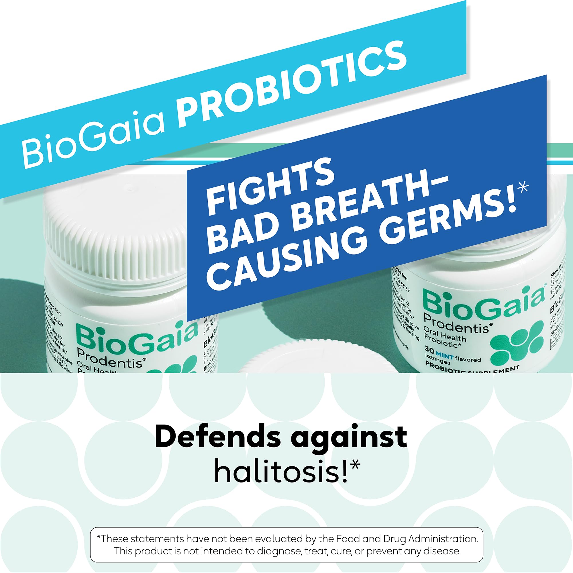 BioGaia Prodentis pastillas dentales mentoladas para sabor fresco.