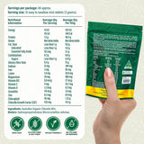 Tabletas Biogenesis Clorella en la mano, dosis diaria simple