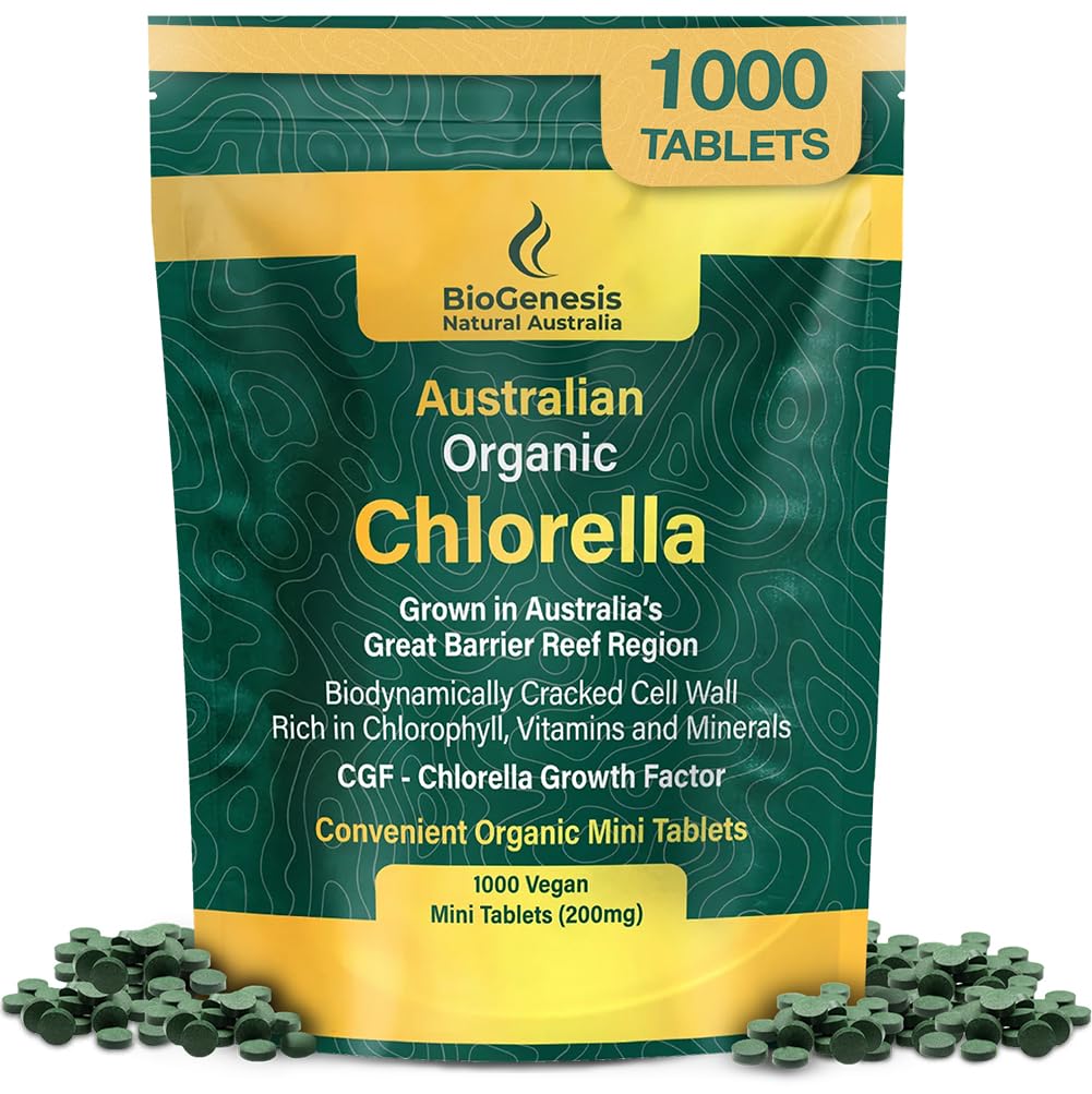 Biogenesis Clorella Mini Tablets en frasco, energía suave