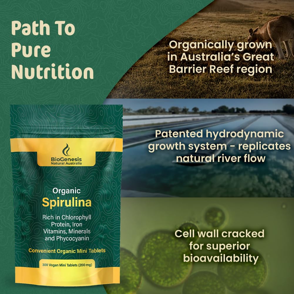Biogenesis spirulina cultivo patentado que mejora pureza y absorción