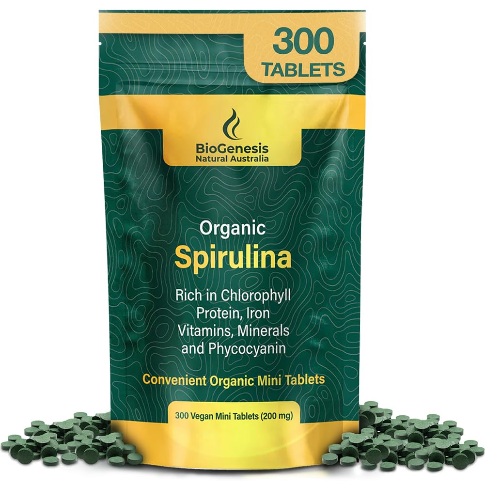 Biogenesis Spirulina mini tabletas para energía diaria y bienestar