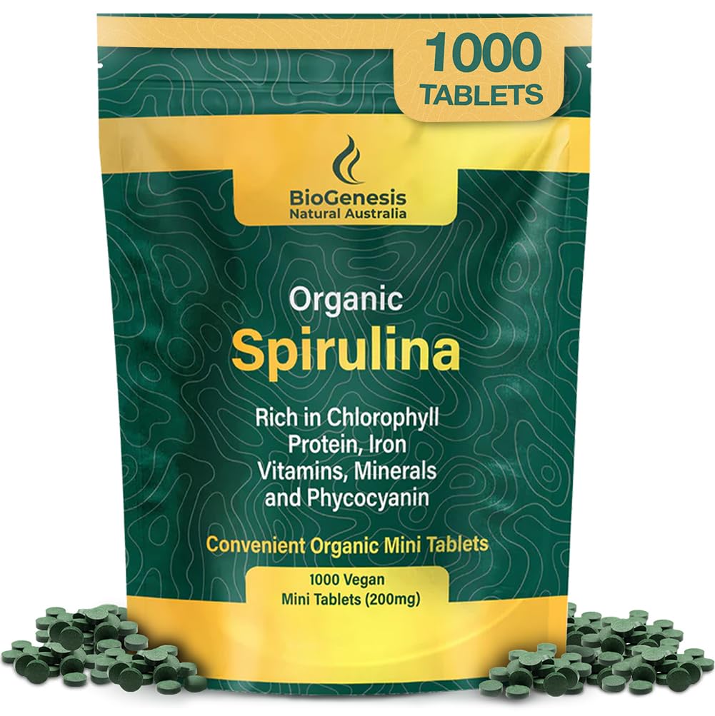 Biogenesis Spirulina mini-tabletas envase práctico para energía diaria